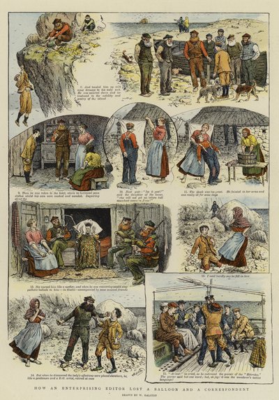 Hvordan en driftig redaktør mistet en ballong og en korrespondent (chromolitho) av William Ralston
