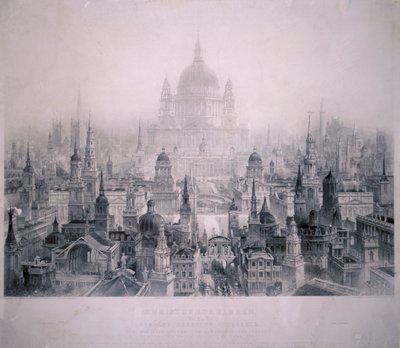 Drømmebyen til Christopher Wrens bygninger, 1842 av William Richardson