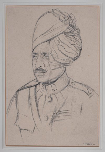 Indisk kavalerimann av William Rothenstein