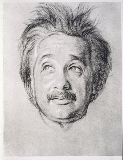 Portrett av Albert Einstein (1879-1955) (litho) av William Rothenstein