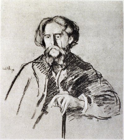 Portrett av Alphonse Daudet (1840-97) av William Rothenstein