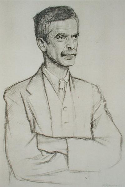 Portrett av John Lawrence Le Breton Hammond (1872-1949) av William Rothenstein