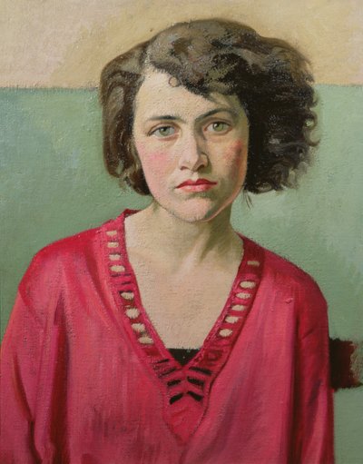 Portrett av en jente i rosa av William Rothenstein