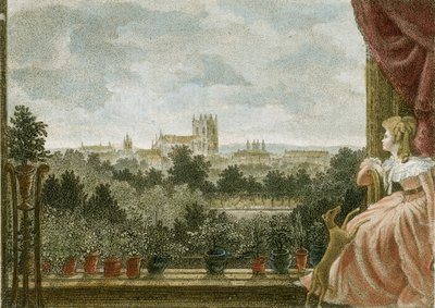 Mrs Cosway, Schomberg House, 80-82 Pall Mall, London, Storbritannia (fargegravering) av William Russell Birch