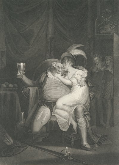 Doll Tearsheet, Falstaff, Henry and Poins Shakespeare, Kin..., først utgitt 1795, gjenutgitt 1852. av William Satchwell Leney