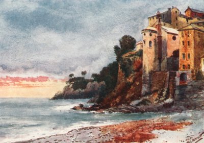 På stranden, Sori (fargelitografi) av William Scott