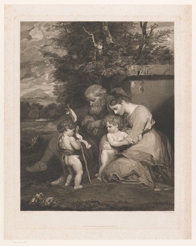Hellig familie med døperen Johannes som barn av William Sharp