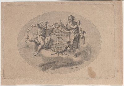 Byttekort for William Sharp, gravør, 1800-tallet. av William Sharp