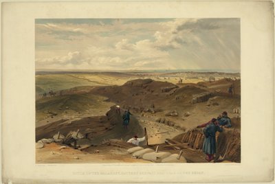 Malakoff-redut, batterigervais og bakre del av redan, 1855 av William Crimea Simpson