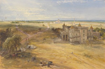 Dilkoshaen, Lucknow i det fjerne av William Simpson
