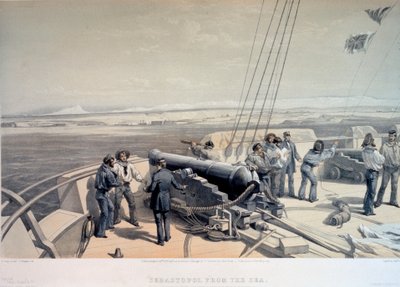 Utsikt over Sevastopol fra havet, 1855. av William Simpson