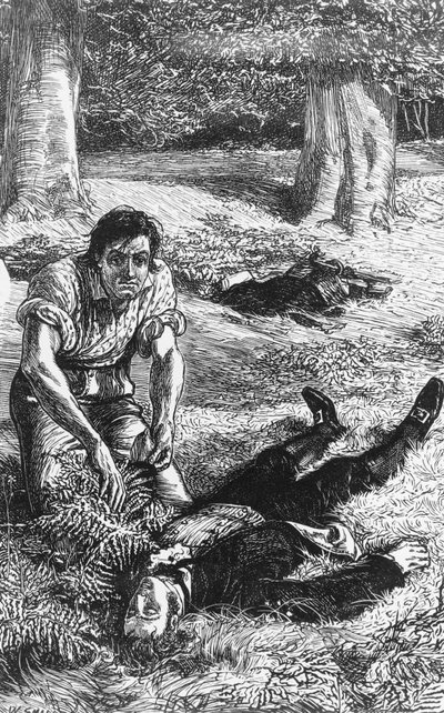 Illustrasjon for Adam Bede, roman av George Eliot (1819-1880), gravering av William Small
