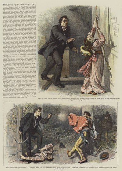 Illustrasjon for An Episode of West Woodlands, av Bret Harte (chromolitho) av William Small