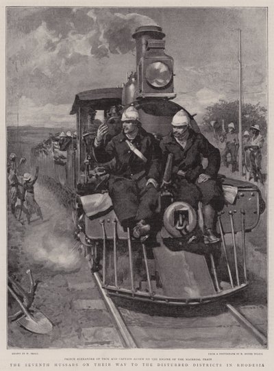 The Seventh Hussars på vei til Disturbed District i Rhodesia av William Small