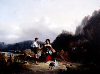 Kystlandskap (olje på lerret) av William Snr. Shayer