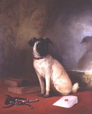 Refleksjon - Portrett av en mops av William Snr. Shayer
