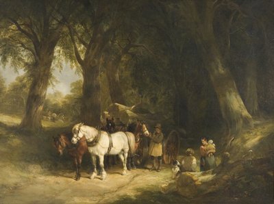 The Timber Wagon (olje på lerret) av William Snr. Shayer