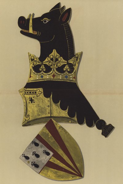 Sir Ralph Bassett, lord Bassett av Drayton, 1368-1390 (chromolitho) av William St John Hope
