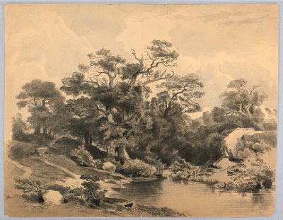 Studie av landskap av William Stanley Haseltine