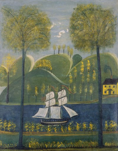 Under full seiling, andre kvartal 1800-tallet (olje og kasein () på gips og lekte) av William Stephen Coleman