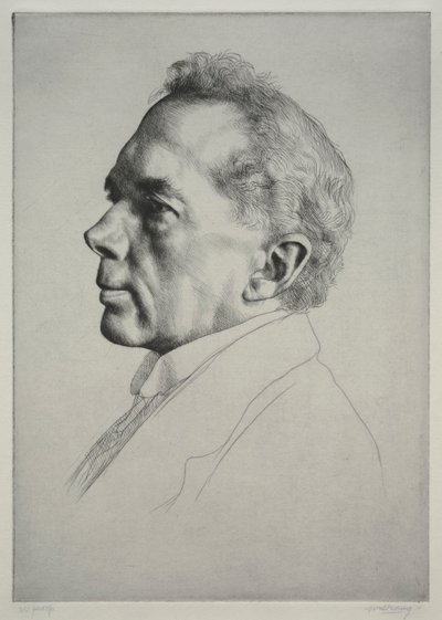 Campbell Dodgson, Profil til venstre, 1919. av William Strang