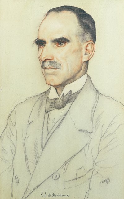 Portrett av William de Havilland, 1920 (blyant og fargestift på papir) av William Strang