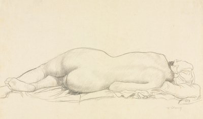 Liggende naken. av William Strang