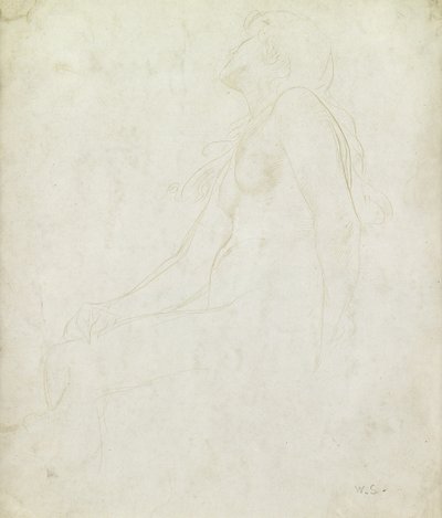 Studie av en naken (gullpunkt på papir) av William Strang
