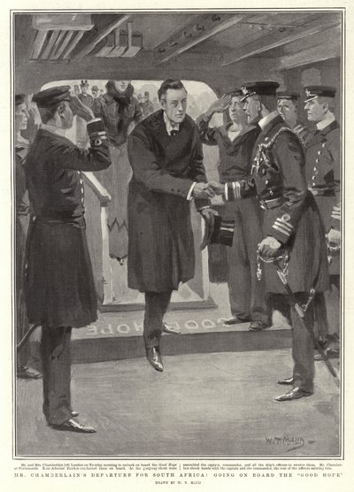 Mr Chamberlains avreise til Sør-Afrika, ombord på det gode håp av William T. Maud