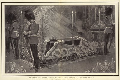 Dronning Victorias død, den liggende i Osborne House av William T. Maud