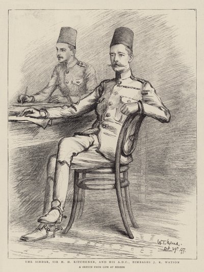 Sirdaren, Sir HH Kitchener, og hans ADC, Bimbashi JK Watson av William T. Maud