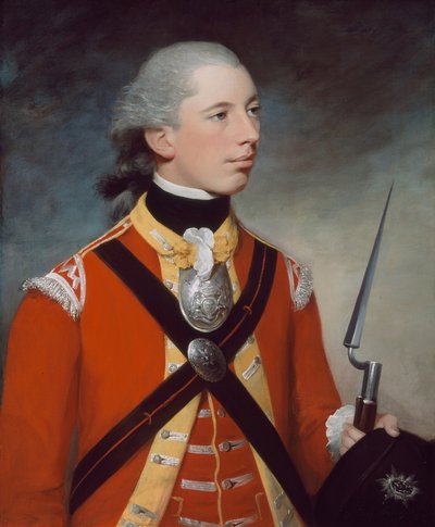 Kaptein Thomas Hewitt, 10th Regiment of Foot, som befalte et lett kompani i Lexington, 1781 av William Tate