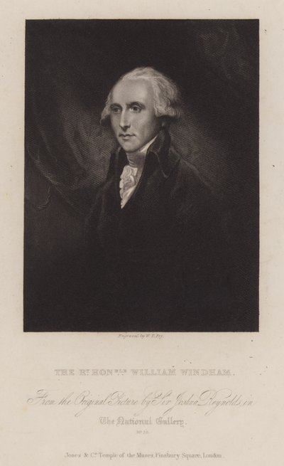 William Windham , engelsk whig-politiker (gravering) av William Thomas Fry