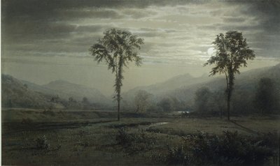 Måneskinn på Mount Lafayette, New Hampshire av William Trost Richards