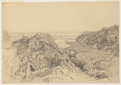 Studie for "Fra paradis til skjærsilden, Newport" av William Trost Richards