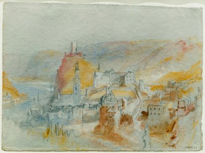 Cochem sett ovenfra Endertal av Joseph Mallord William Turner