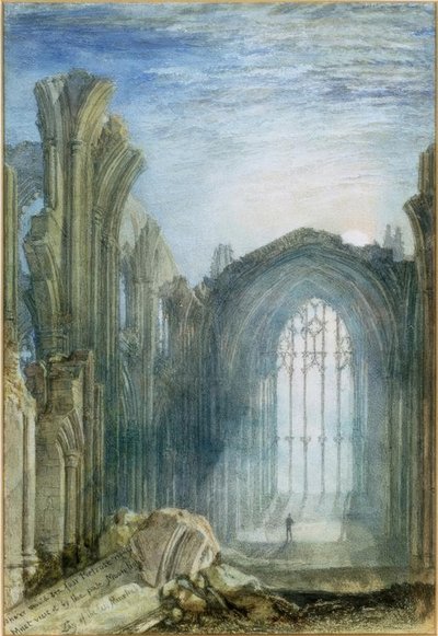 Melrose Abbey: En illustrasjon til Sir Walter Scotts The La av Joseph Mallord William Turner