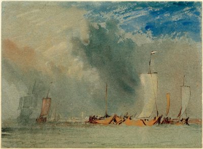 Nær Nantes: Loire-lektere i vindkast av Joseph Mallord William Turner