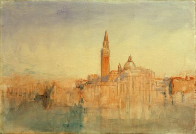 San Giorgio Maggiore ved solnedgang, fra Hotel Europa av Joseph Mallord William Turner