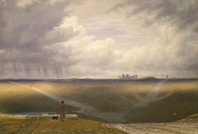 Stonehenge-A Showery Day, tidlig på 1800-tallet av Joseph Mallord William Turner