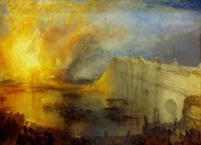 The Burning of the Houses of Lords and Commons, 16. oktober, av Joseph Mallord William Turner