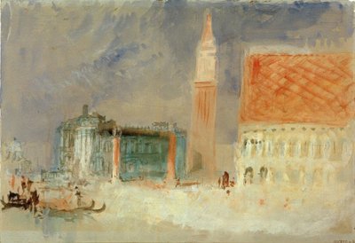 Piazzetta og Dogepalasset fra Bacino av Joseph Mallord William Turner