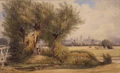 Utsikt over Oxford fra elven, tidlig på 1800-tallet av Joseph Mallord William Turner