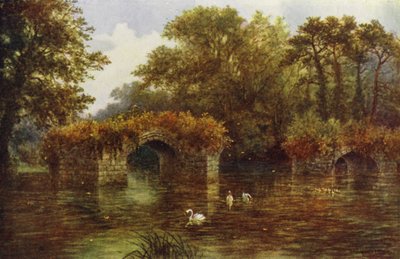 River Avon, Warwick Castle (farge litho) av William W. Quatremain