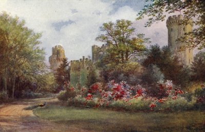 Warwick Castle: Entrance Drive (farge litho) av William W. Quatremain