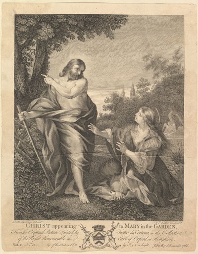 Kristus viser seg for Maria i hagen, før 1766. av William Walker