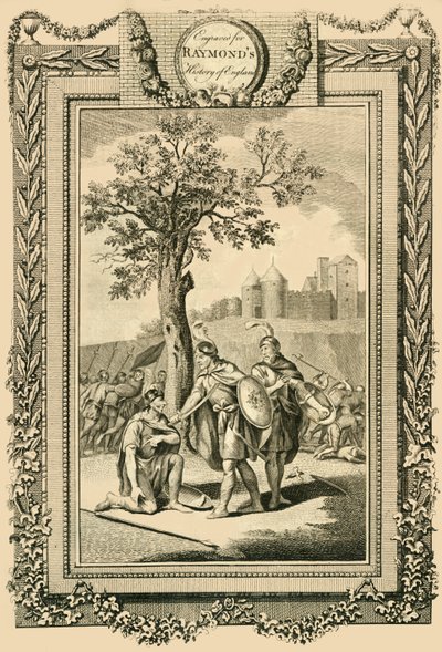 Kong Athelstan redder livet til sin far, Edvard den eldste..., c1786. av William Walker