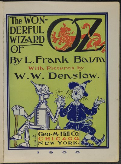 Frontispiece av «Den fantastiske trollmannen fra Oz» av Lyman Frank Baum av William Wallace Denslow