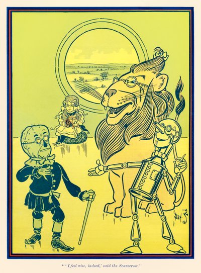 Jeg føler meg klok, faktisk sa fugleskremselet. fra The Wonderful Wizard of Oz av L. Frank Baum av William Wallace Denslow
