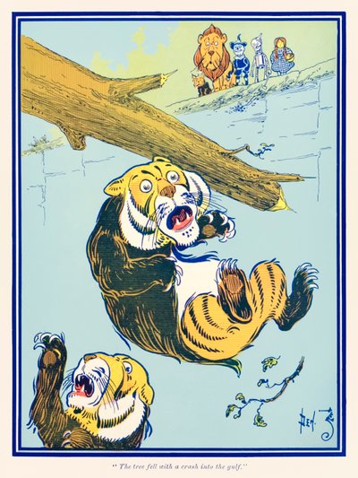 ?Treet falt med et brak i bukten.? fra ?The Wonderful Wizard of Oz? av L. Frank Baum av William Wallace Denslow